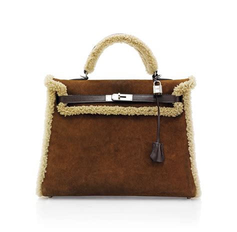 hermes kelly shearling